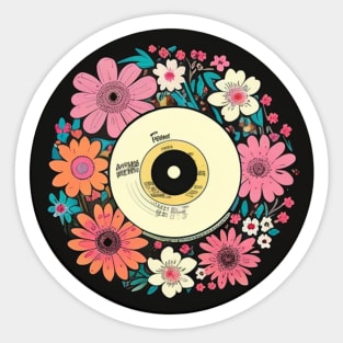 Pink Floral Cottage Core Vinyl Record Sticker